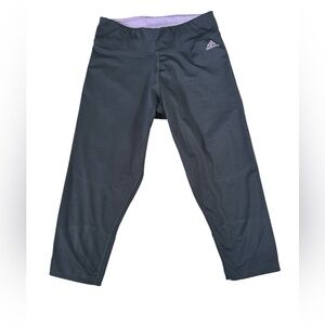 Adidas Capri Charcoal Leggings with Lavender accents